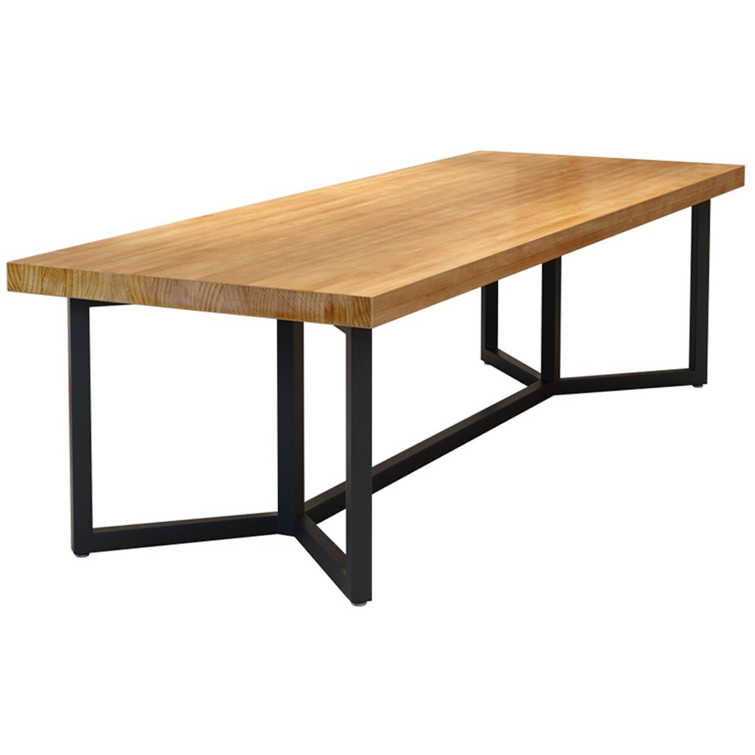 Solid Wood Dining Table Industrial Rectangle Dining Table with Black Frame Clearhalo ' dining_table' 'Dining Tables & Seating' 'Dining Tables' 'furn' 'furn_dining_table' 'Furniture' 'furniture_dining_table' 'Kitchen & Dining Furniture' 'kitchen&dining_furn' 'kitchen' 'kitchen_dining_table' 1200x1200_b1ed5c58-288d-4a31-844c-843121a61ce9