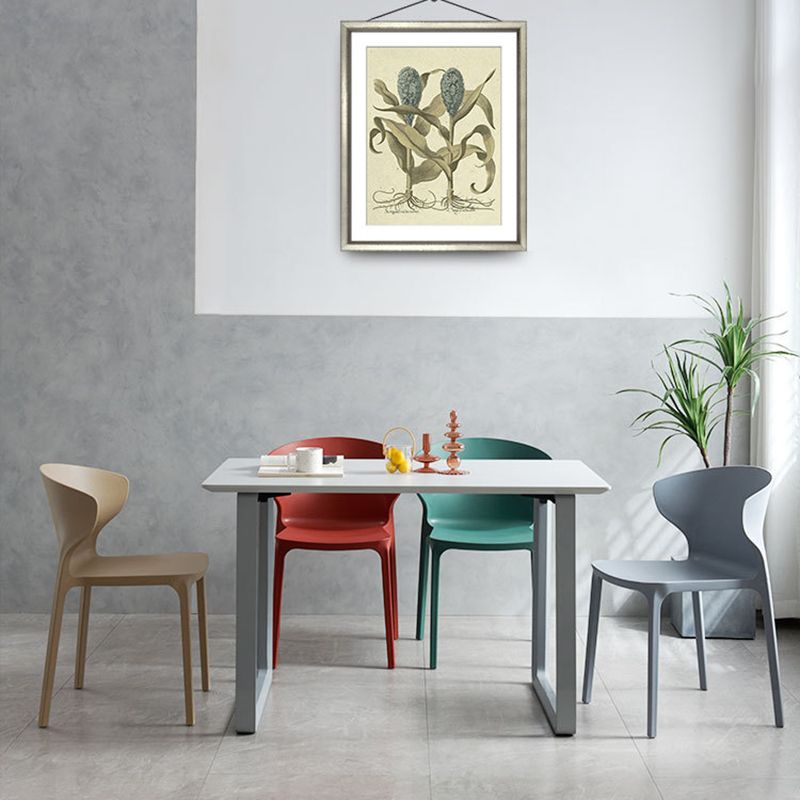 Contemporary Plastic Side Chair Wingback Kitchen Dining Room Chair Clearhalo 'Dining Chairs' 'Dining Tables & Seating' 'dining_chair' 'furn' 'furn_dining_chair' 'Furniture' 'furniture_dining_chair' 'Kitchen & Dining Furniture' 1200x1200_b1eebddc-860e-48b2-9cf8-c2b8716d3c72