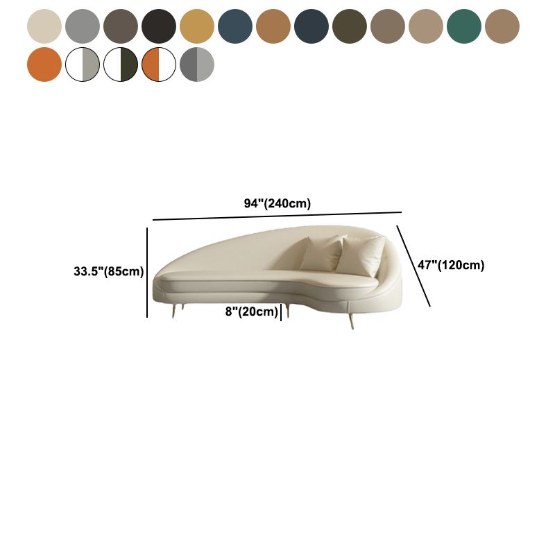 Faux Leather Curved Sofa Contemporary Sloped Arm Sofa for Living Room Clearhalo 'furn' 'furn_sofas' 'Furniture' 'Living Room Furniture' 'Sofa' 'sofas' 1200x1200_b1eec684-8010-4a59-a9fd-d8edabf68cf0
