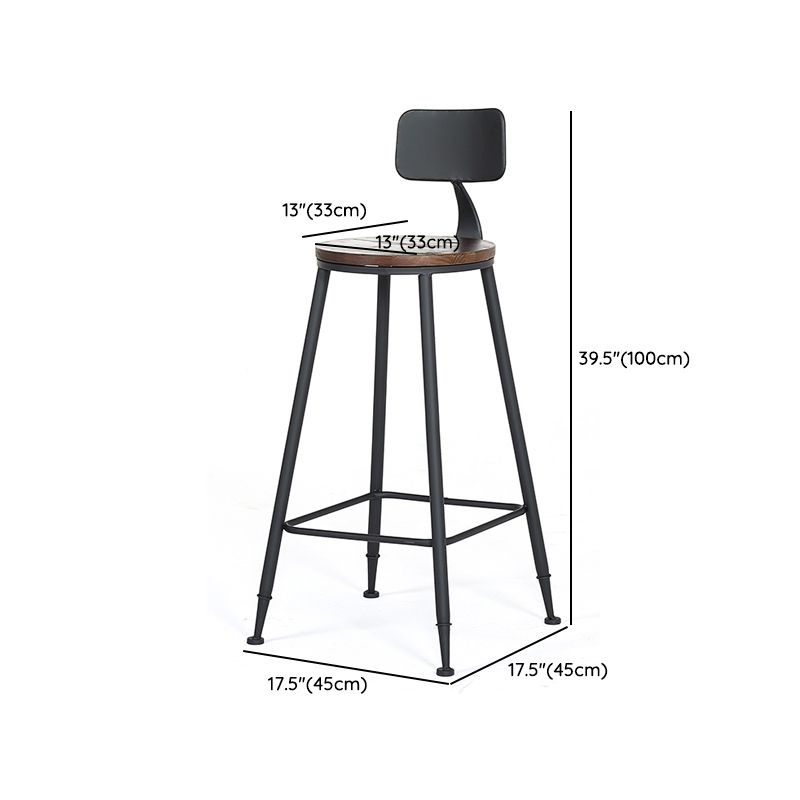 Contemporary Metal Dining Stools Armless Bar Stools with Black Base