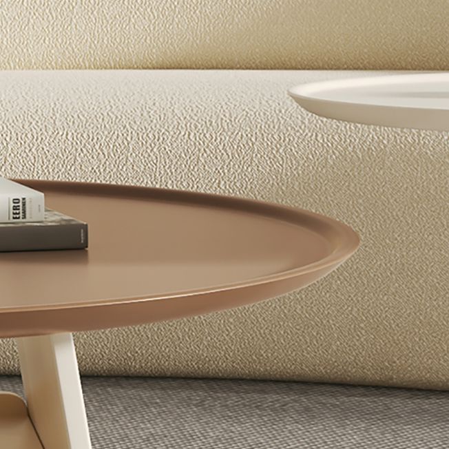 Piedistallo tavolino da caffè a 2 pezzi Set moderno tavolo da cocktail top rotondo con archiviazione