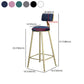 Velvet Glam Low Back Bar Stool Round Indoor Counter Stool with Gold Iron Legs Clearhalo 'Bar Furniture' 'Bar Stools' 'bar_stools' 'furn' 'furn_bar_stools' 'furniture_bar_stools' 'Kitchen & Dining Furniture' 'kitchen&dining_furn' 'kitchen' 'kitchen_furn' Furniture' 1200x1200_b1f1183f-e6e8-4602-a9fc-058a833ea5a3