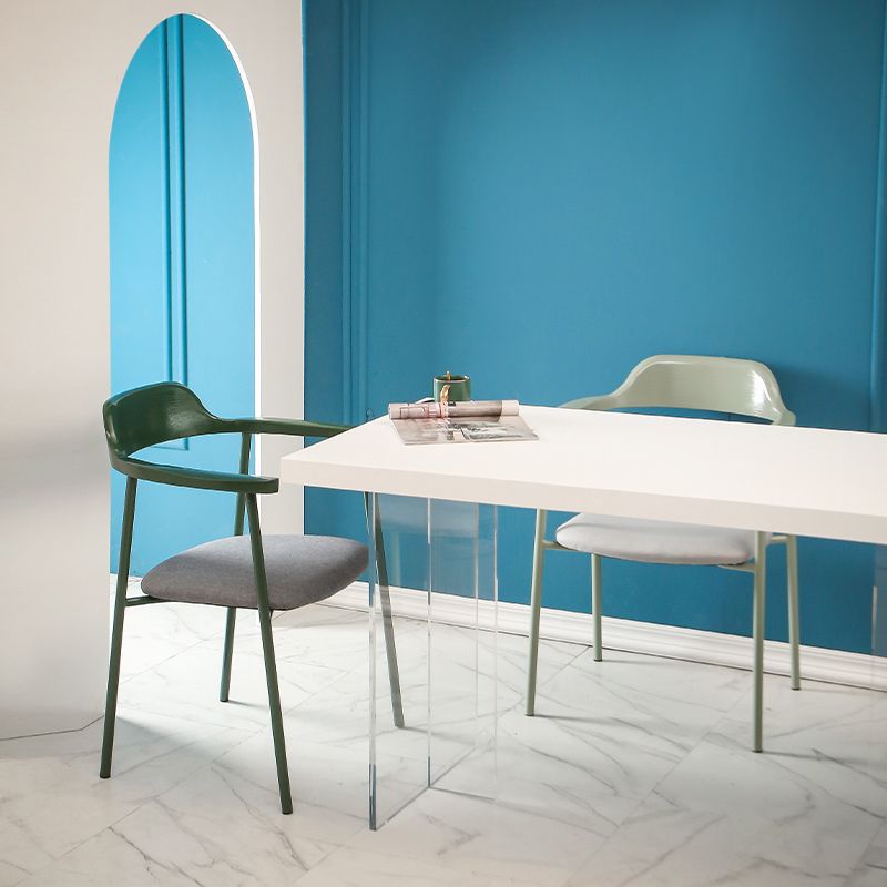 Contemporary Style Dining Chair Metal Open Back Dining Arm Chair Clearhalo 'Dining Chairs' 'Dining Tables & Seating' 'dining_chair' 'furn' 'furn_dining_chair' 'Furniture' 'Kitchen & Dining Furniture' 1200x1200_b1f1db87-cc73-46ee-9cf1-f7a26472c977