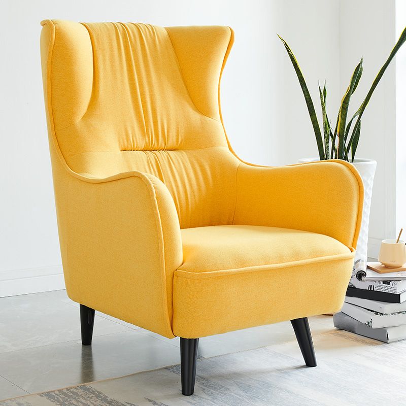 Mid-century Linen Blend Accent Armchair Arms Included Arm Chair Clearhalo 'Accent Chairs' 'accent_chairs' 'Chairs & Seating' 'furn' 'furn_accent_chairs' 'Furniture' 'Living Room Furniture' 1200x1200_b1f29fd4-f458-4839-9728-50af41e7d265