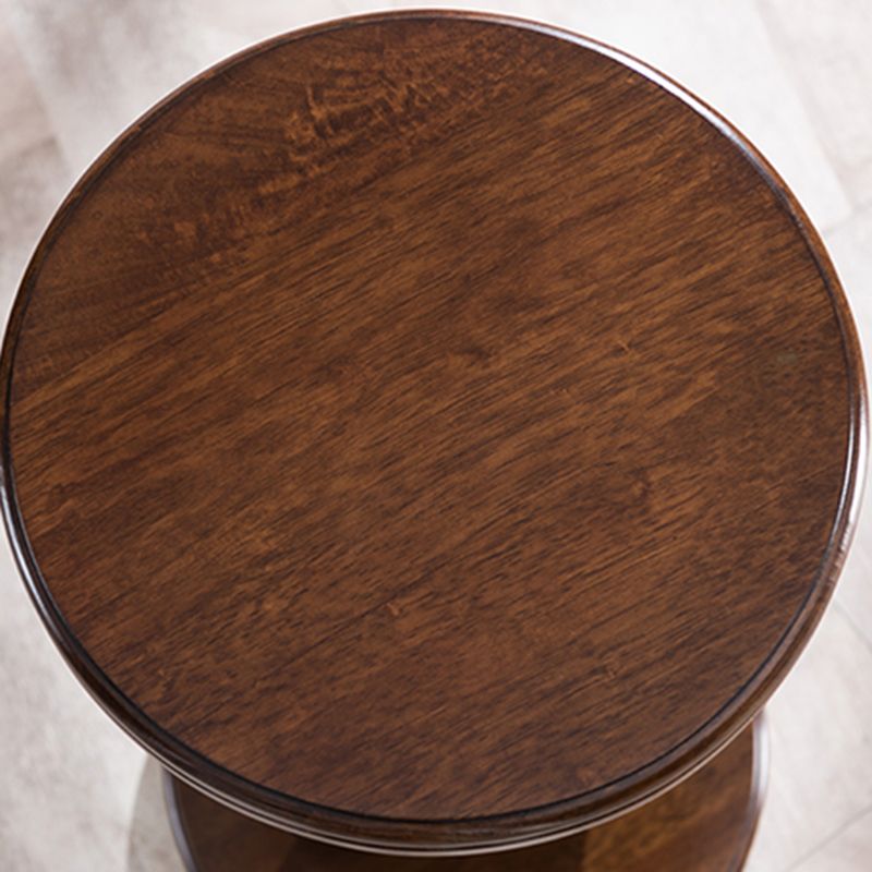 Pedestal End Table Brown Round Wood Side End Table - Distressed Surface Treatment Clearhalo 'Coffee & Accent Tables' 'End & Side Tables' 'end_side_table' 'end_side_tables' 'furn' 'furn_end_side_tables' 'Furniture' 'furniture_end_side_table' 'Living Room Furniture' 1200x1200_b1f2d57c-3ab3-4bc3-8761-e74f7d1a1b6d