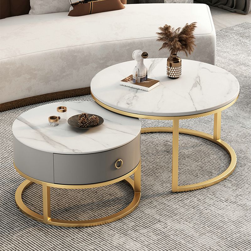 Slate Top Coffee Cocktail Table Frame Coffee or End Table with Drawe Clearhalo 'Coffee & Accent Tables' 'Coffee Tables' 'coffee_tables' 'furn' 'furn_coffee_tables' 'Furniture' 'Living Room Furniture' 1200x1200_b1f3a4fb-5cae-4d56-bc16-bbf5030155ec
