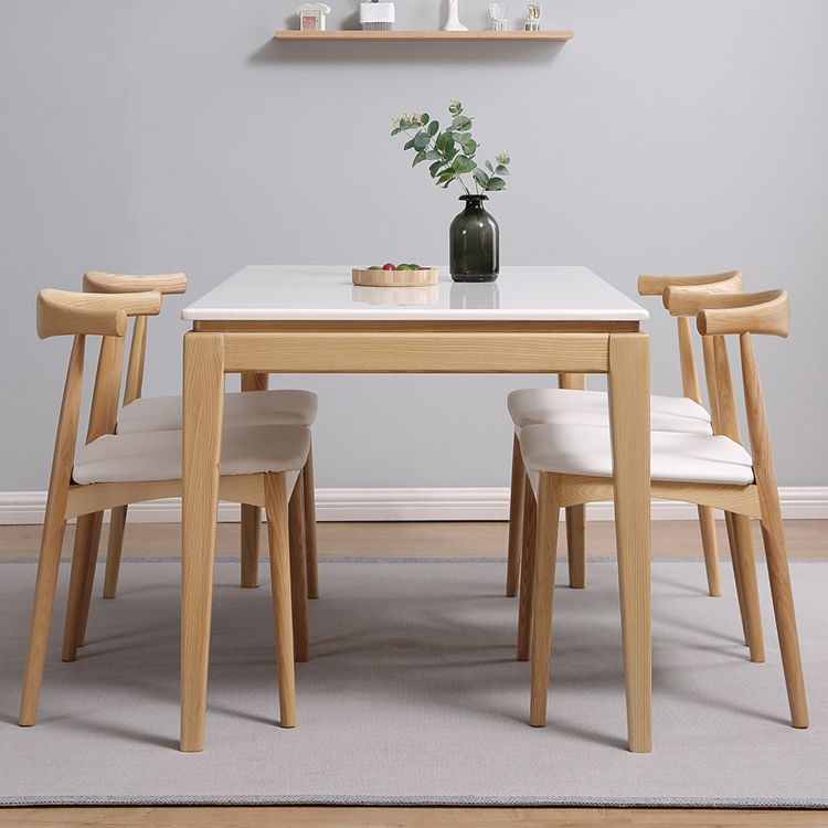 Mid-Century Rectangle Dining Table Marble Table with 4 Legs Base for Home Clearhalo ' dining_table' 'Dining Tables & Seating' 'Dining Tables' 'furn' 'furn_dining_table' 'Furniture' 'furniture_dining_table' 'Kitchen & Dining Furniture' 'kitchen&dining_furn' 'kitchen' 'kitchen_dining_table' 1200x1200_b1f5f3cf-b6b6-4c4c-adce-4765566bf5b3
