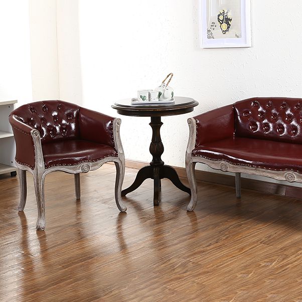 Upholstered Dining Arm Chair Tufted Dining Armchairs with Rubberwood Legs Clearhalo ' kitchen&dining_furn' 'Dining Chairs' 'Dining Tables & Seating' 'dining_chair' 'furn' 'furn_dining_chair' 'Furniture' 'furniture_dining_chair' 'Kitchen & Dining Furniture' 'kitchen' 1200x1200_b1f68767-e61c-42c6-9a87-ddc034c5ce2d