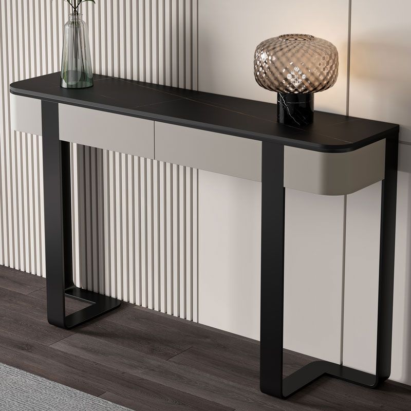 Tavolo da console glam largo 14 pollici tavolo di accento in marmo mela luna