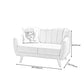 Scandinavian 2-seat Linen Loveseat 21.65" D Square Arm Sofa For Apartment Clearhalo 'furn' 'furn_sofas' 'Furniture' 'furniture_sofas' 'kitchen' 'kitchen_sofas' 'Living Room Furniture' 'Sofa' 'sofas' 1200x1200_b1f7abf6-d922-47d8-acc9-6bbed84aac42