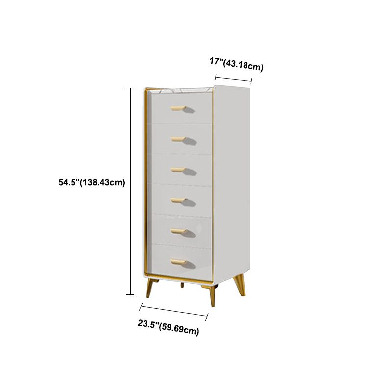 Cassa di legno in oro in oro in stile glam con cassetti multipla