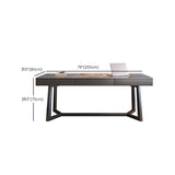 Bureau d'écriture en bois massif moderne 3 dessins de bureau rectangulaire de dessin