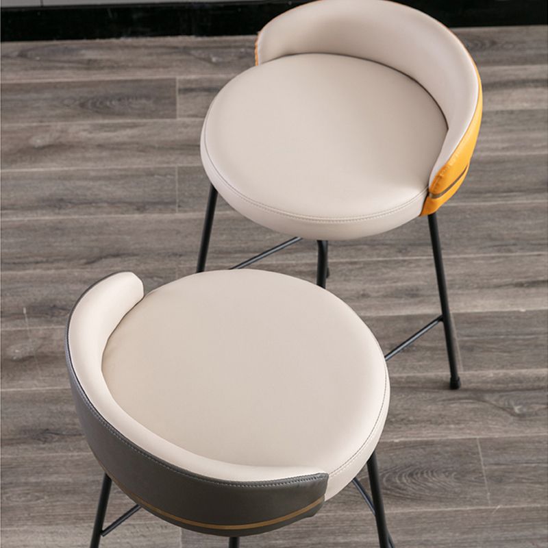 Modern Counter Bar Stool Armless Leather Bar Stool with Footrest Metal Base Clearhalo 'Bar Furniture' 'Bar Stools' 'bar_stools' 'furn' 'furn_bar_stools' 'furniture_bar_stools' 'Kitchen & Dining Furniture' 'kitchen&dining_furn' 'kitchen' 'kitchen_furn' Furniture' 1200x1200_b1f93e91-7167-458d-8291-6e0032aa5a69