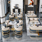Traditional Luxury Dining Table for Home Round Table with Metal Tulip Base Clearhalo 'Dining Tables & Seating' 'Dining Tables' 'dining_table' 'furn' 'furn_dining_table' 'Furniture' 'Kitchen & Dining Furniture' 1200x1200_b1f97cde-7fdc-456e-bfcf-b455900df117