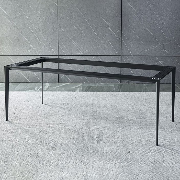 Simple Sintered Stone Top White Dining Table Rectangle Shape Dining Table for Kitchen Clearhalo ' dining_table' 'Dining Tables & Seating' 'Dining Tables' 'Furniture' 'furniture_dining_table' 'Kitchen & Dining Furniture' 'kitchen&dining_furn' 'kitchen' 'kitchen_dining_table' 1200x1200_b1f9b3d6-61a9-44e2-935d-6e4cf6d42ea5