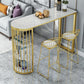 Glam Stone Bar Table Golden Base Storable Table for Living Room Clearhalo 'Bar Furniture' 'Bar Tables' 'bar_tables' 'furn' 'furn_bar_tables' 'Furniture' 'Kitchen & Dining Furniture' 1200x1200_b1f9eca3-b46d-4e0e-bba9-4cc3896d4cb2