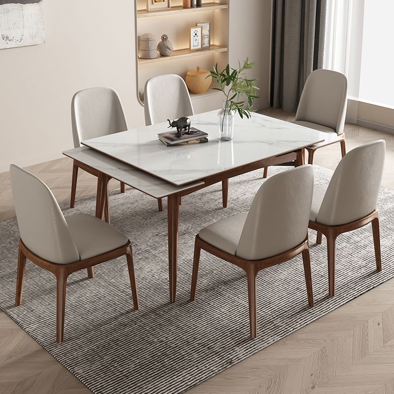 Midcentury Stone Dining Table Rectangle 4 Legs Furniture,43.3"L x 31.5"W x 30.7"H Clearhalo ' dining_table' 'Dining Tables & Seating' 'Dining Tables' 'furn' 'furn_dining_table' 'Furniture' 'furniture_dining_table' 'Kitchen & Dining Furniture' 'kitchen&dining_furn' 'kitchen' 'kitchen_dining_table' 1200x1200_b1fa2794-cf1a-4db7-8356-037f8072ccc4