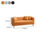 Faux Leather Tuxedo Arm Sofa Scandinavian Single Cushion Sofa with Pillows