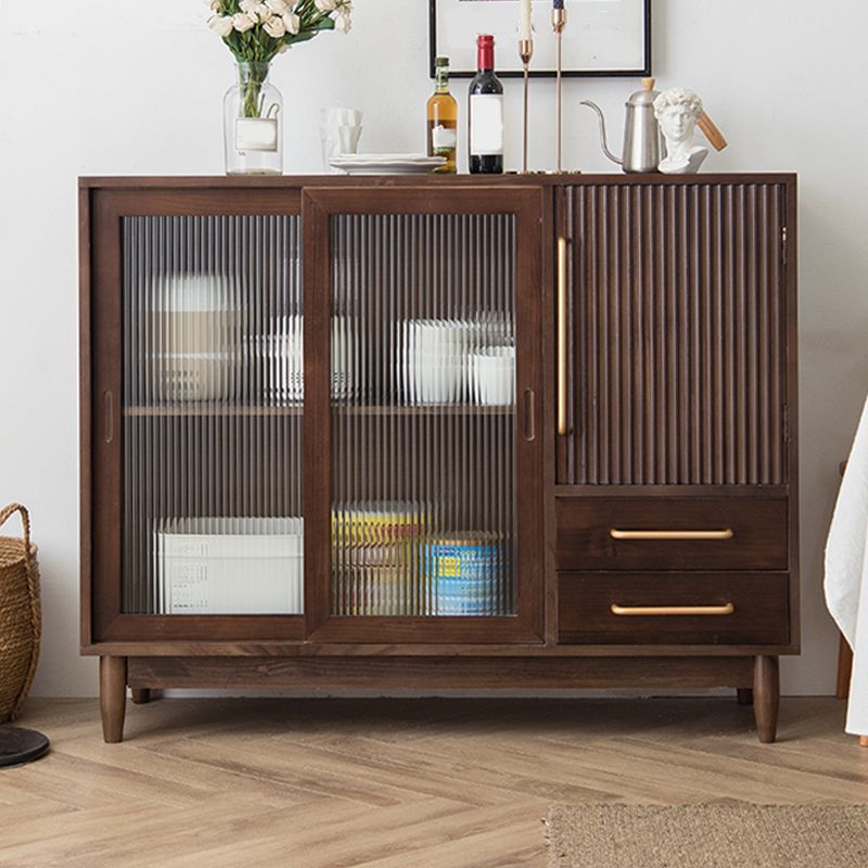 Wooden Side Board Modern Minimalist Home Rectangular Sideboard with Sliding Door Clearhalo 'buffet_sideboard' 'Buffets & Sideboards' 'furn' 'furn_buffet_sideboard' 'Furniture' 'Kitchen & Dining Furniture' 1200x1200_b1fc9fc8-9190-4941-8095-96e769dc3868