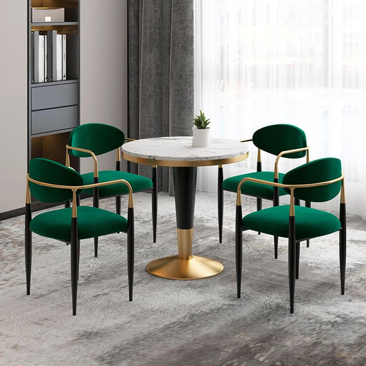 Glam Style Sintered Stone Dining Set 1/2/4/5 Pieces Dining Set for Dining Areas Clearhalo 'Dining Room Sets' 'Dining Tables & Seating' 'dining_room_set' 'furn' 'furn_dining_room_set' 'Furniture' 'furniture_dining_room_set' 'Kitchen & Dining Furniture' 1200x1200_b1ff46d7-b29c-4111-92f1-18ff44f6b25e