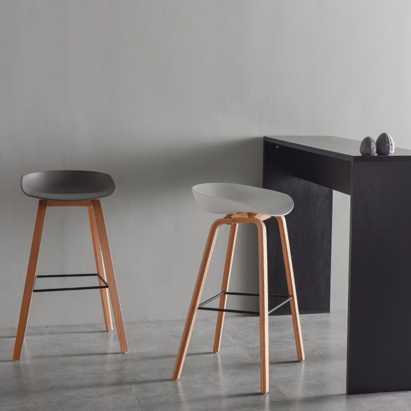Modern Beech Bar Stool Backrest Bucket Counter Height Stool with Plastic Seat Clearhalo 'Bar Furniture' 'Bar Stools' 'bar_stools' 'furn' 'furn_bar_stools' 'furniture_bar_stools' 'Kitchen & Dining Furniture' 'kitchen&dining_furn' 'kitchen' 'kitchen_furn' Furniture' 1200x1200_b2010ab3-b0f3-4812-84b2-9c60d1946978