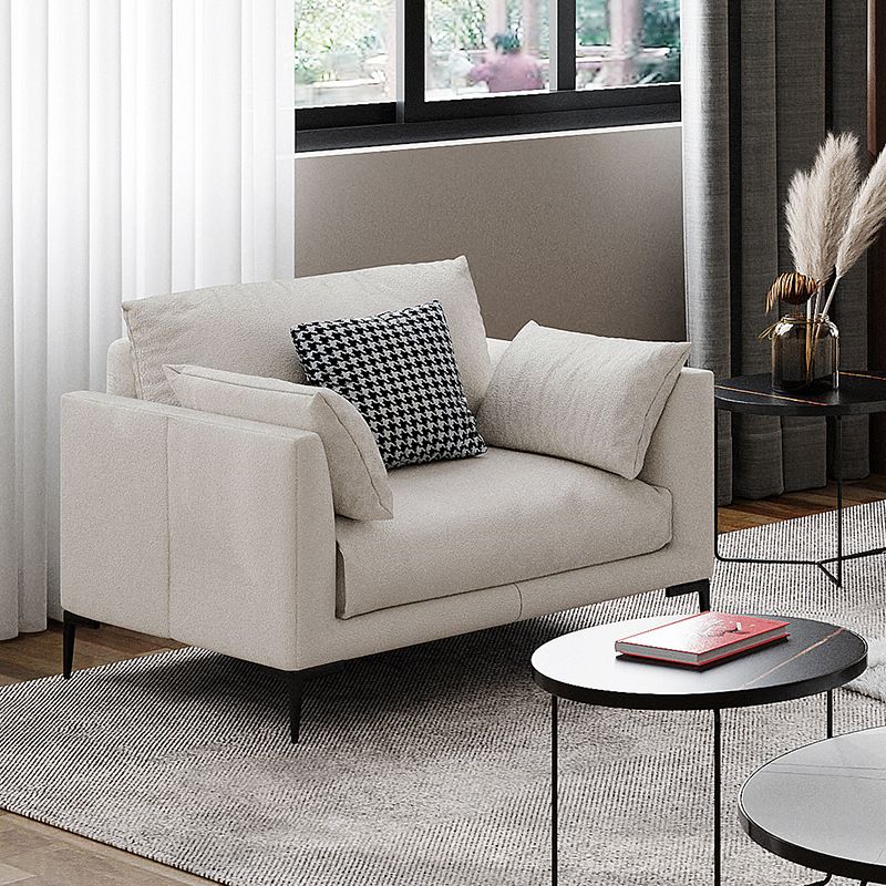 Contemporary Living Room Fabric Couch White Wool Blend Standard Sofa Clearhalo 'furn' 'furn_sofas' 'Furniture' 'furniture_sofas' 'Living Room Furniture' 'Sofa' 'sofas' 1200x1200_b203d619-90dc-4bd5-bcee-35c82b6f0d89