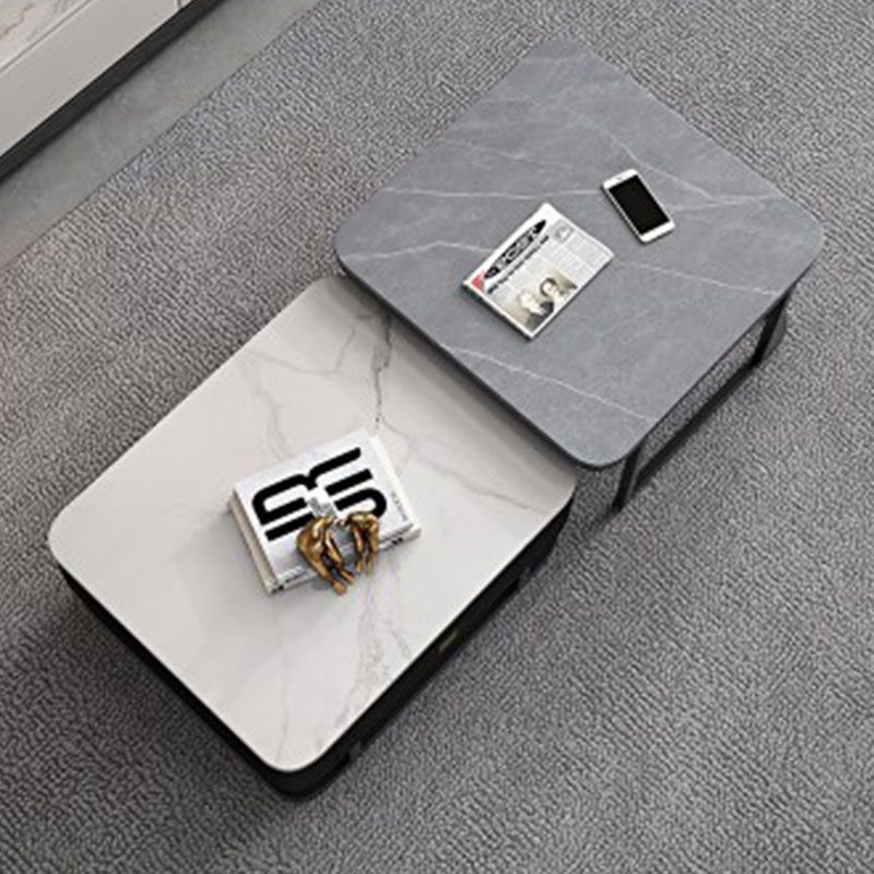 Square Marble Coffee Table Coffee 2 Nesting Coffee Table Set Modern Cocktail Table Clearhalo 'Coffee & Accent Tables' 'Coffee Tables' 'coffee_tables' 'furn' 'furn_coffee_tables' 'Furniture' 'furniture_coffee_tables' 'Living Room Furniture' 1200x1200_b2041771-29d1-4f23-b041-62f7cfa71d0b
