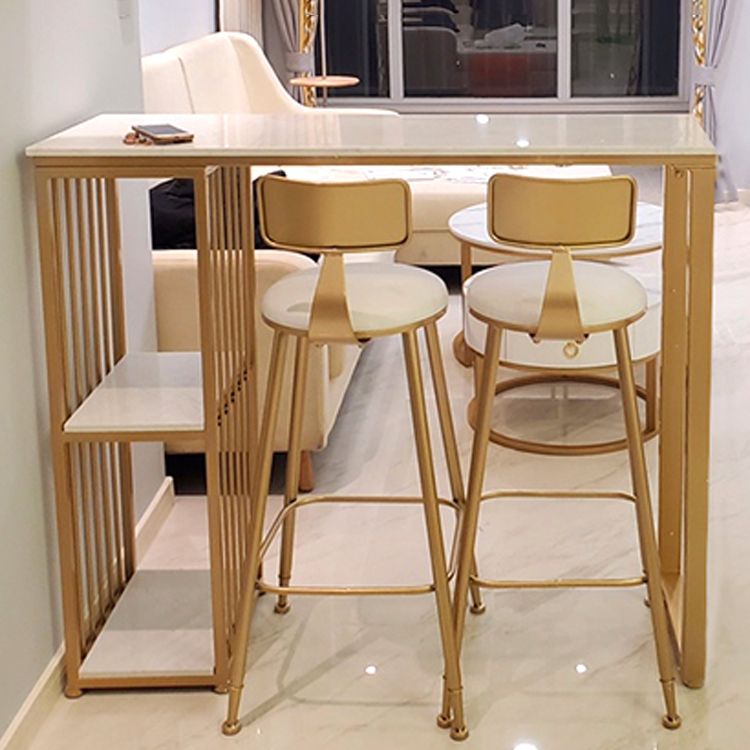 Contemporary Bar Dining Table Stone Rectangle Bar Table with Sled Base Clearhalo 'Bar Furniture' 'Bar Tables' 'bar_tables' 'furn' 'furn_bar_tables' 'Furniture' 'furniture_bar_tables' 'Kitchen & Dining Furniture' 1200x1200_b2074a45-588b-4b24-871c-c202c3b099c3