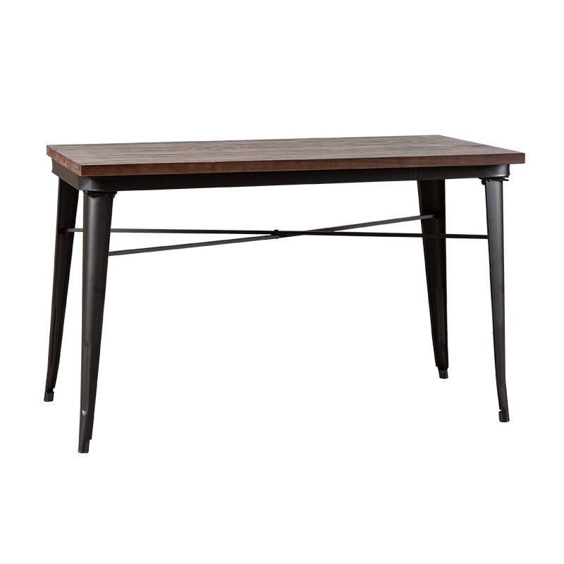 インダストリアルダークブラウンダイニングテーブルセット1/2/3/5 PCSソリッドウッドダイネットセット