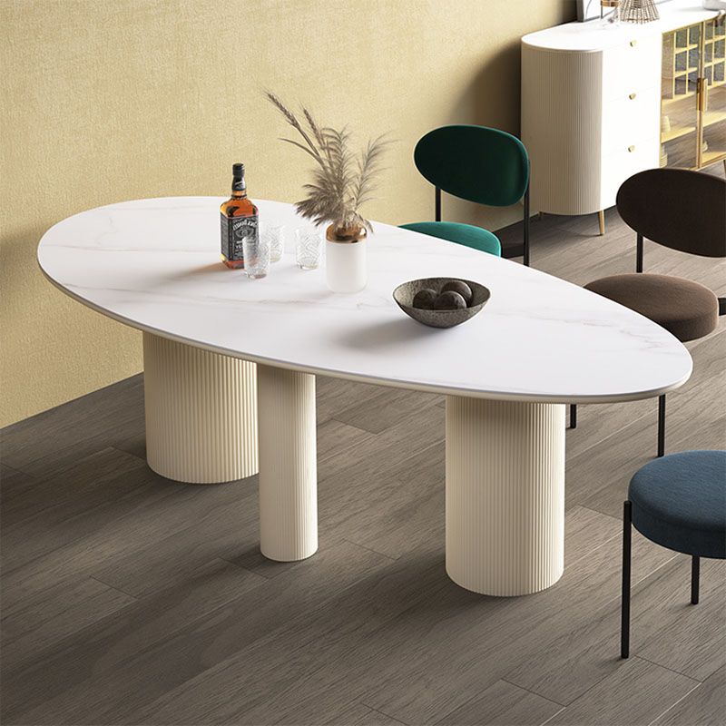 Modern Stone Top Dinette Table Oval Home Kitchen Dinner Tripod Dining Table Clearhalo 'Dining Tables & Seating' 'Dining Tables' 'dining_table' 'furn' 'furn_dining_table' 'Furniture' 'furniture_dining_table' 'Kitchen & Dining Furniture' 'kitchen' 'kitchen_dining_table' 1200x1200_b207e43c-0746-4ea0-b7f9-52612bfdd6e0