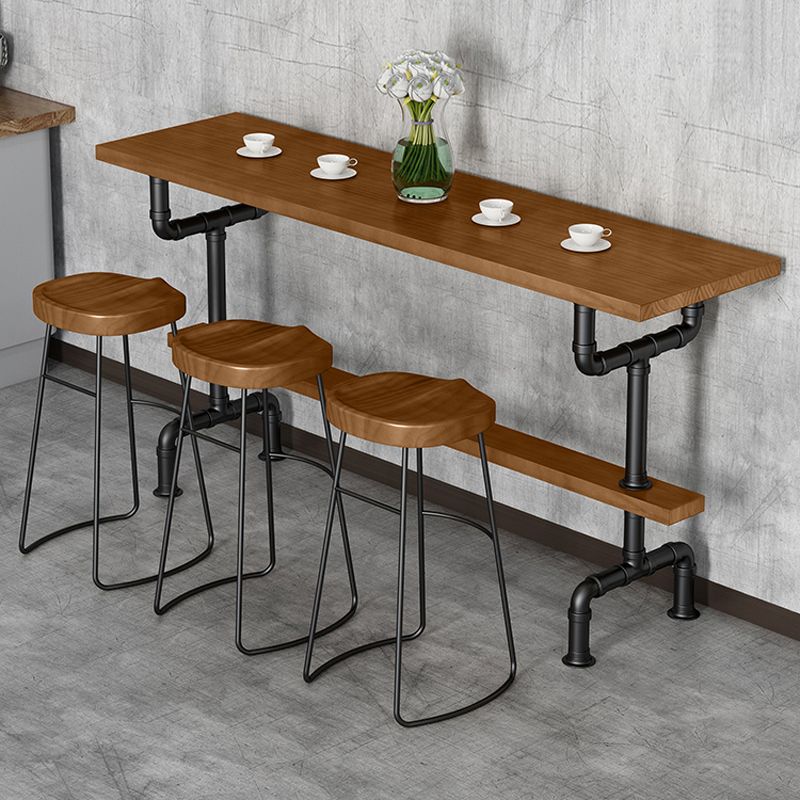 1/4/7 Pieces Modern Rectangular Pub Table Set Wooden Counter Table with Backless Stools Clearhalo 'Bar Furniture' 'furn' 'furn_home_bar_bar_sets' 'Furniture' 'Home Bars & Bar Sets' 'home_bar_bar_sets' 'Kitchen & Dining Furniture' 1200x1200_b208806d-236f-469c-880a-0aaaa194b830