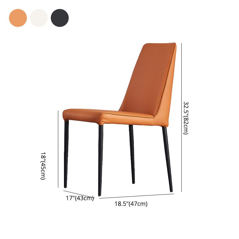 Industrial Solid Back Armless Dining Chairs Faux Leather Dining Chairs Clearhalo ' kitchen&dining_furn' 'Dining Chairs' 'Dining Tables & Seating' 'dining_chair' 'furn' 'furn_dining_chair' 'Furniture' 'furniture_dining_chair' 'Kitchen & Dining Furniture' 'kitchen' 1200x1200_b209d308-c93a-4a74-a8d7-d3c4eb264e97