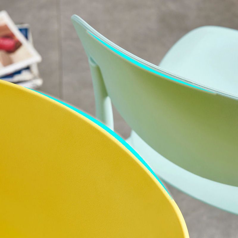 Plastic Scandinavian Armless Chair Open Back Dining Room Chair