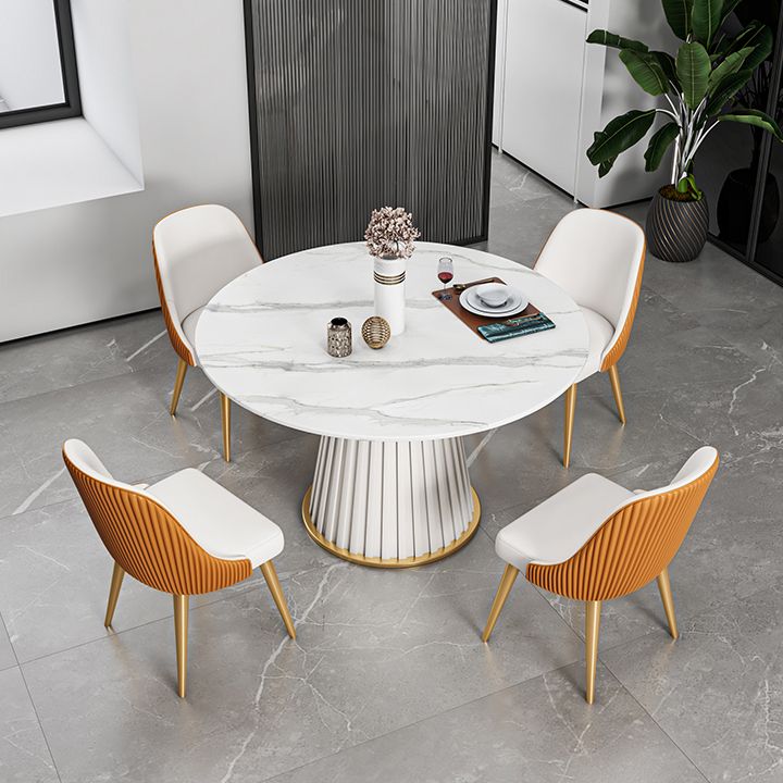 家のための伝統的な豪華なダイニングテーブル焼結石の丸いテーブル