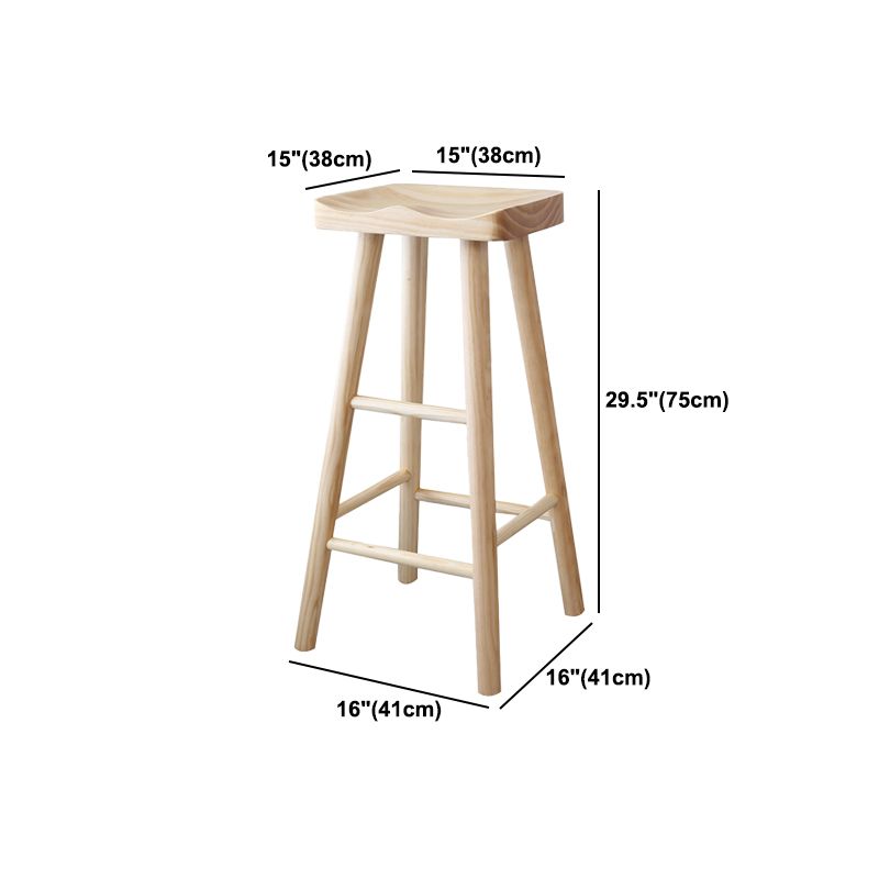Coffee Shop Contemporary Barstool Indoor Wood 4 Legs Bar Stool with Pedal Clearhalo 'Bar Furniture' 'Bar Stools' 'bar_stools' 'furn' 'furn_bar_stools' 'Furniture' 'Kitchen & Dining Furniture' 1200x1200_b20b3b34-283b-42af-9327-55f32ae6f533