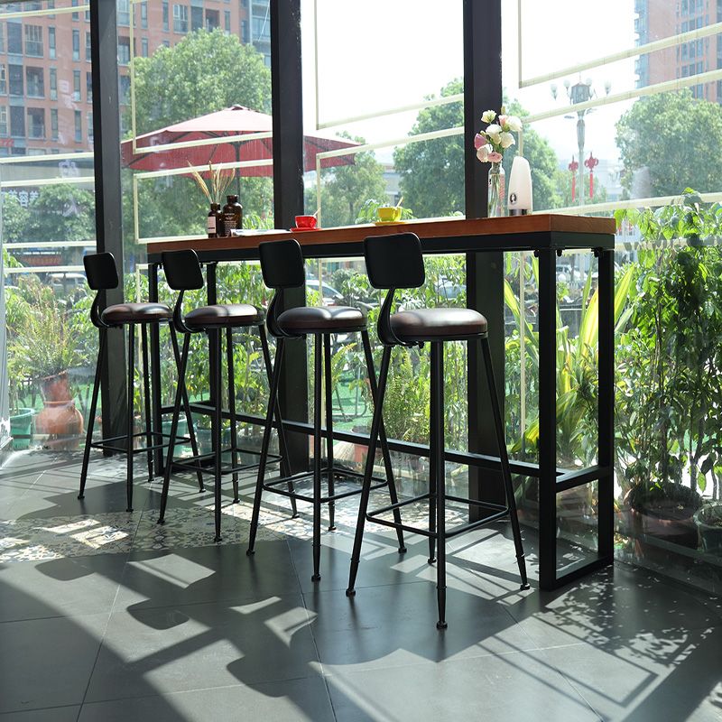 Industrial Rectangle Bar Dining Table Metal and Solid Wood Bar Height Table Clearhalo 'Bar Furniture' 'Bar Tables' 'bar_tables' 'furn' 'furn_bar_tables' 'Furniture' 'Kitchen & Dining Furniture' 1200x1200_b20dcfc8-853c-4b09-91f7-e2aad3e4d3b1