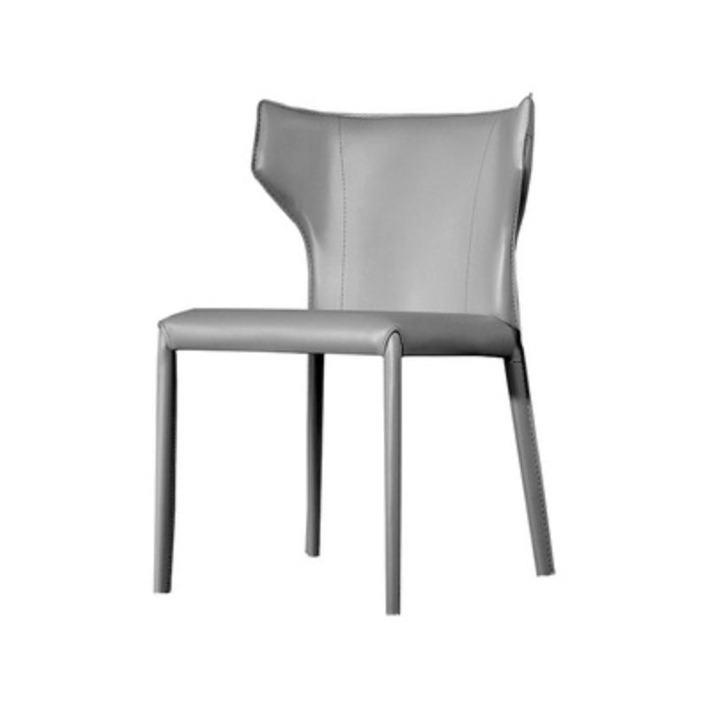 Faux Leather Dining Chairs Modern Style Wingback Armless Chair