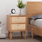 Wicker & Rattan Moderner Nachttisch Massivholz 2-Drawern-Aufbewahrung 22-Zoll-Nachttisch