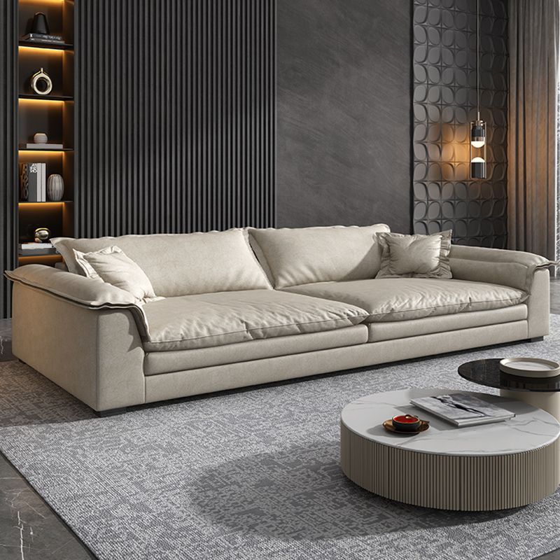 Modern Living Room Flared Arm Sofa with 3 Pillows Standard Seating