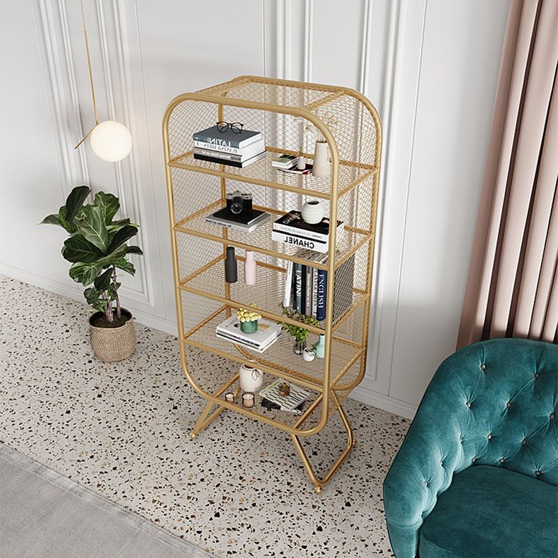 Metal Closed Back Book Shelf Vertical Etagere Shelf Bookcase for Study Room