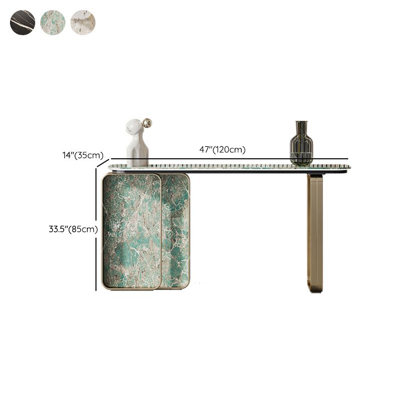 Tavolo da tavolo da rettangolo di accento glam largo 14 pollici tavolo da console per hall