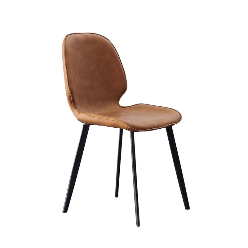Modern Style Chair Faux Leather and Metal Dining Side Chair for Home Clearhalo 'Dining Chairs' 'Dining Tables & Seating' 'dining_chair' 'furn' 'furn_dining_chair' 'Furniture' 'Kitchen & Dining Furniture' 1200x1200_b2130594-ac30-4ef2-8a41-9e9bb87f9d46