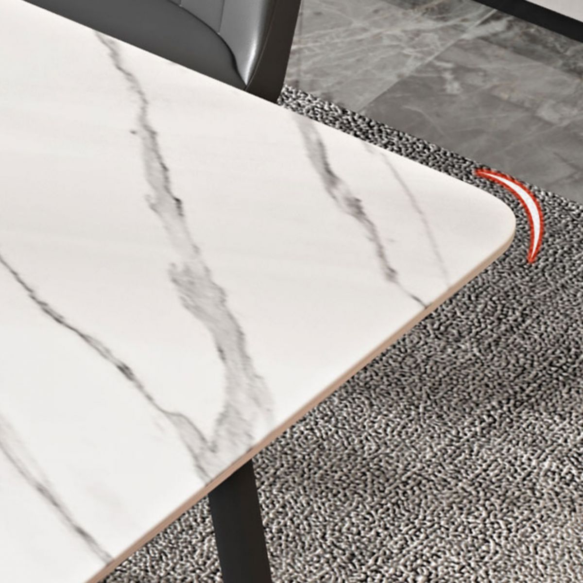 Metal Simplicity Rectangle Dining Table Stone Dinner Table with 4 Legs Clearhalo ' dining_table' 'Dining Tables & Seating' 'Dining Tables' 'Furniture' 'furniture_dining_table' 'Kitchen & Dining Furniture' 'kitchen&dining_furn' 'kitchen' 'kitchen_dining_table' 1200x1200_b214136c-4e3d-442e-bc94-61a464f1f48c