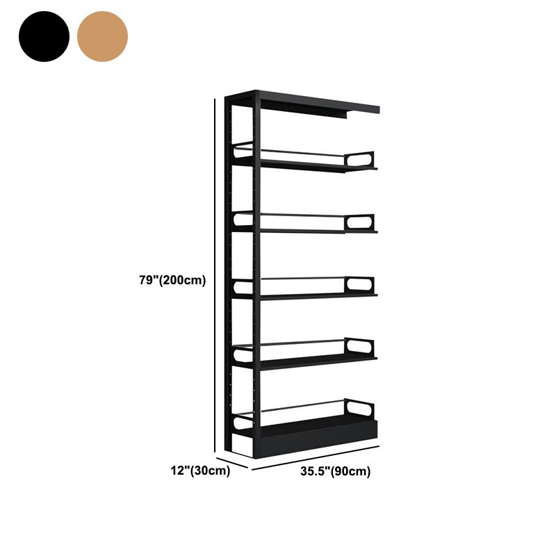 Standard Metal Bookshelf 5 Tiers Contemporary Bookcase for Home Office 78.7"H Clearhalo 'Bookcases' 'furn' 'furn_bookcases' 'Furniture' 'Office Furniture' 1200x1200_b21440a0-1f48-41c8-a962-35f8d67a3de1