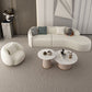 Contemporary 23.62 "/27.55" H White Wool Curved Sofa for Living Room