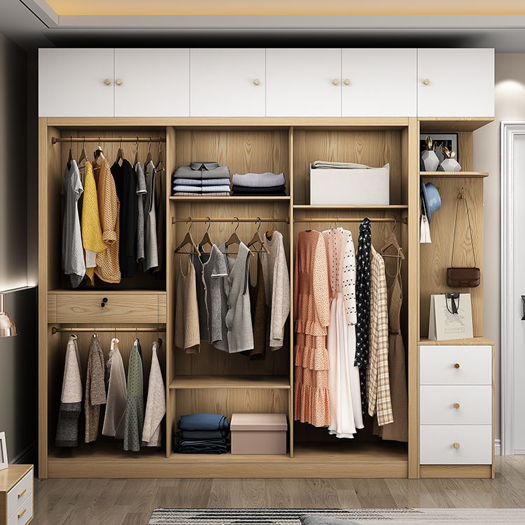 Couche de tissu moderne en bois contemporain inclus le placard de garde-robe pour chambre à coucher