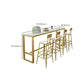 Table de bar rectangulaire en pierre Glam, hauteur de bar, pour l'intérieur