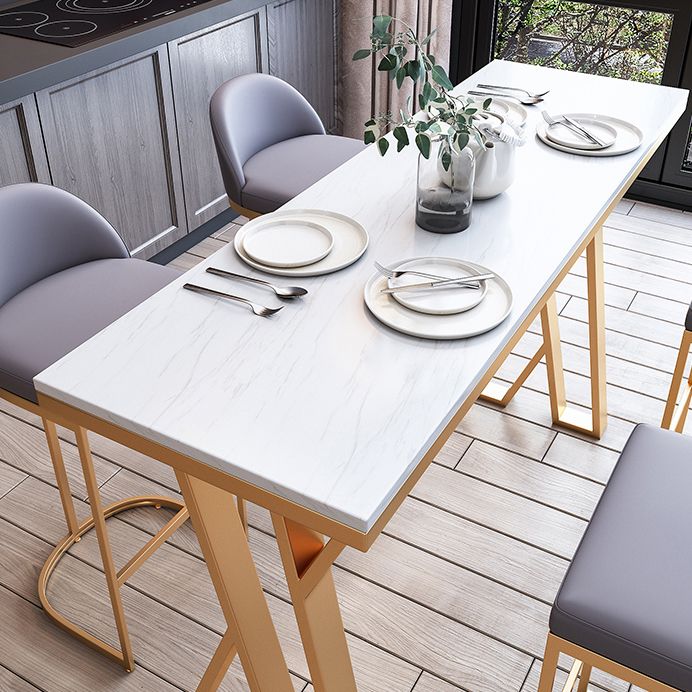 Set di banconi interni rettangolo 1/3/5/7 pezzi set da pranzo in pietra bianca