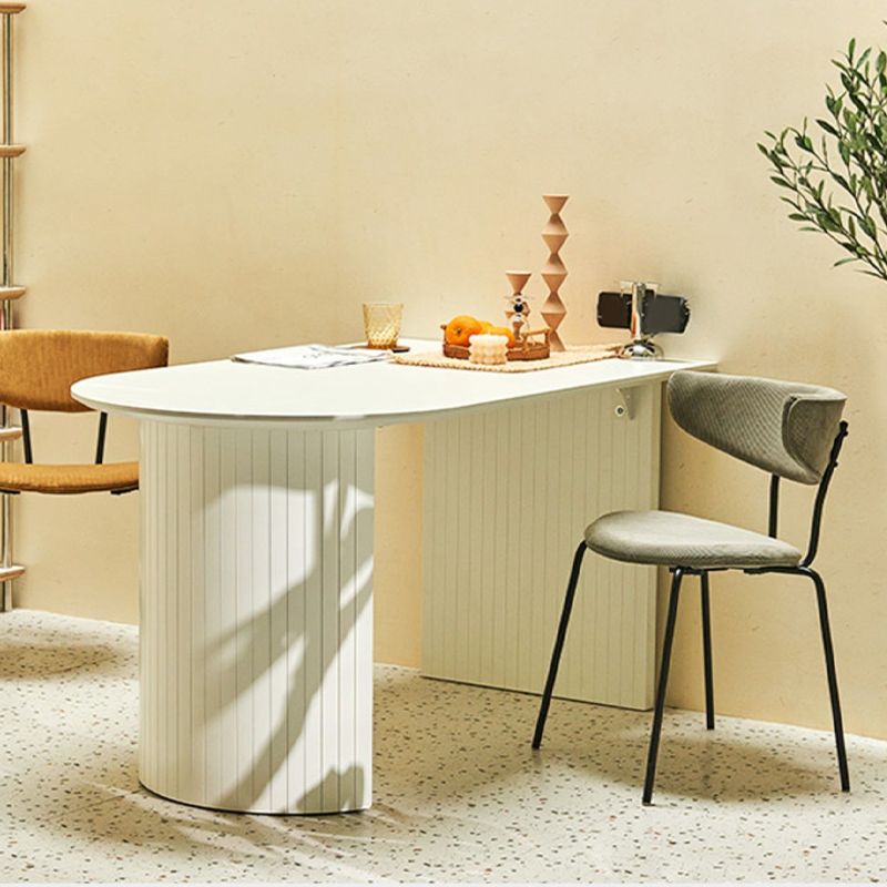 White Dinette Table with Pine Wood Base Modern Free Form Dining Table Clearhalo 'Dining Tables & Seating' 'Dining Tables' 'dining_table' 'furn' 'furn_dining_table' 'Furniture' 'Kitchen & Dining Furniture' 1200x1200_b2198254-75f2-4428-8df1-fe882c1ae894