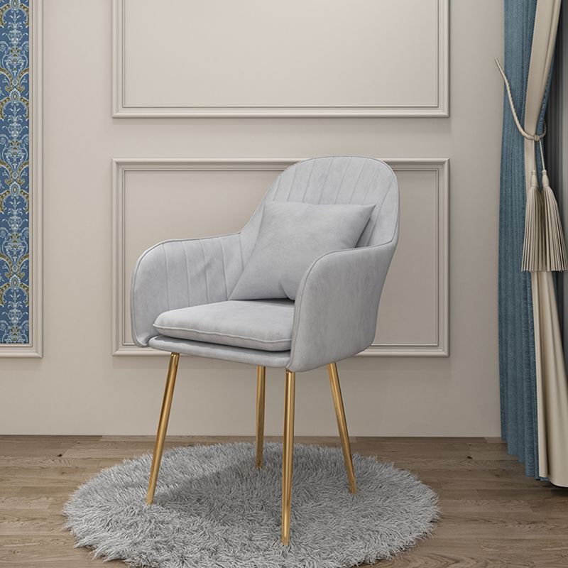 Scandinavian Dining Arm Chair Solid Back Chair with Metal Legs for Home Use Clearhalo ' kitchen&dining_furn' 'Dining Chairs' 'Dining Tables & Seating' 'dining_chair' 'furn' 'furn_dining_chair' 'Furniture' 'furniture_dining_chair' 'Kitchen & Dining Furniture' 'kitchen' 1200x1200_b219db4c-514a-481a-9415-7f3241aa2b15